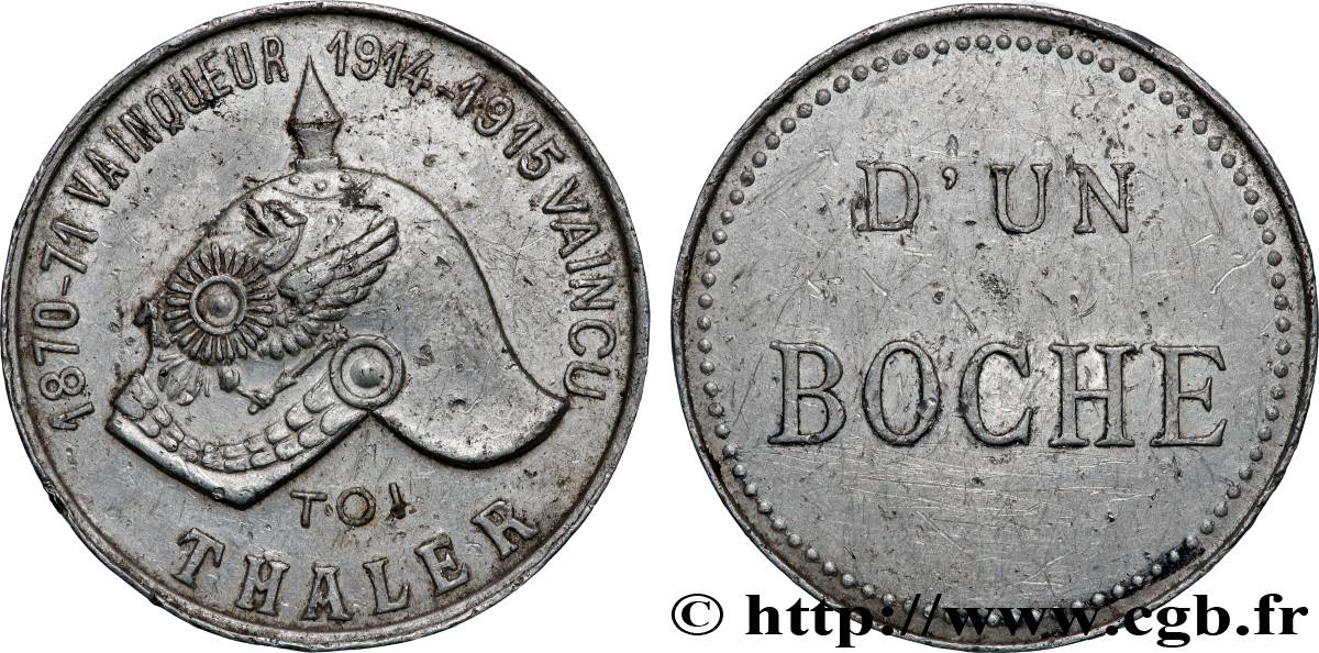 III REPUBLIC Médaille, Thaler d’un boche XF