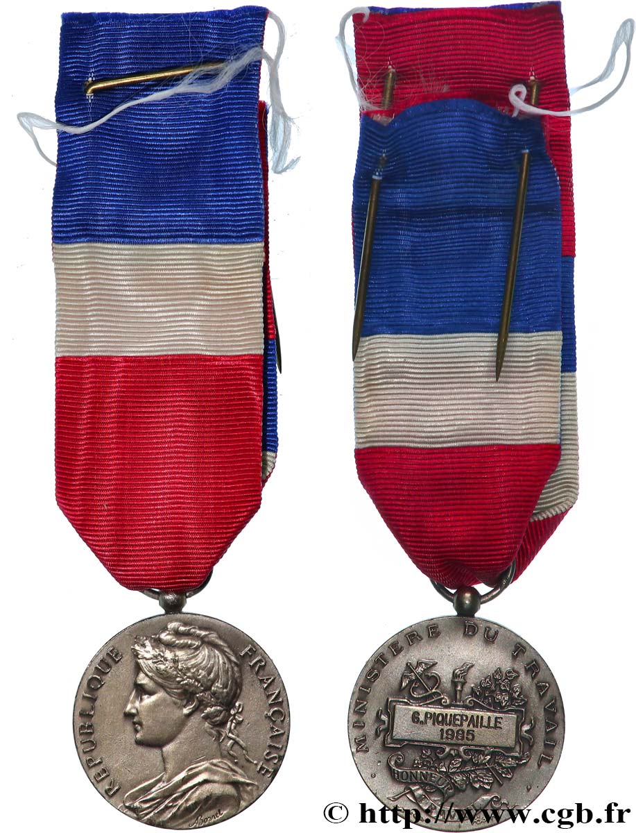 III REPUBLIC Médaille d’honneur du travail, Ministère du Commerce et de l’Industrie AU