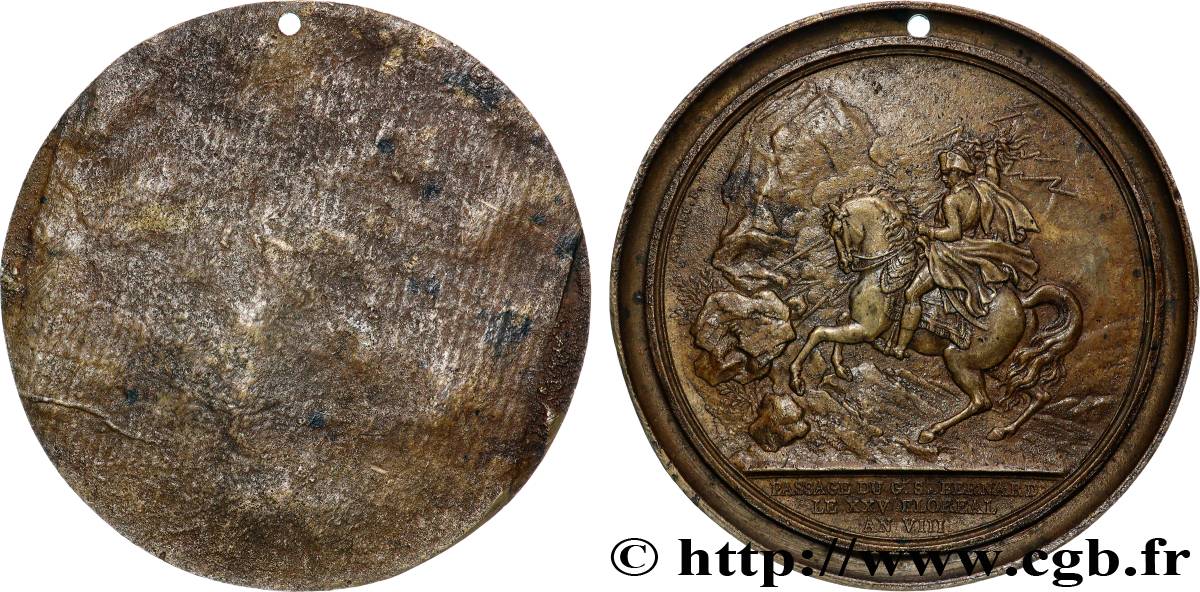 CONSULADO Médaille, Passage du Grand St-Bernard, tirage uniface MBC+