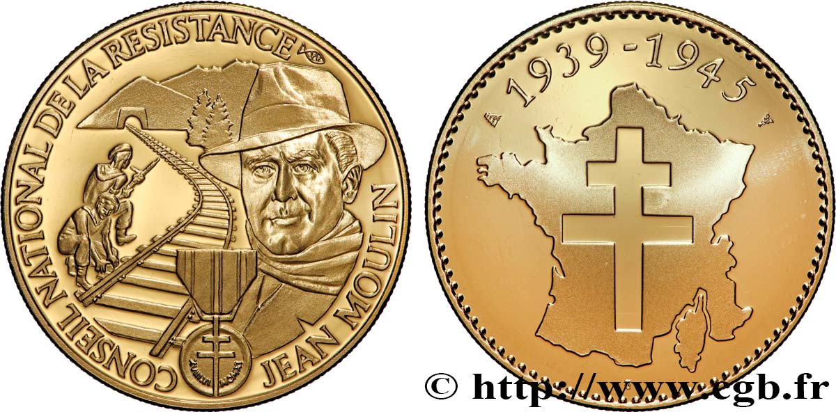 V REPUBLIC Médaille commémorative, Jean Moulin MS