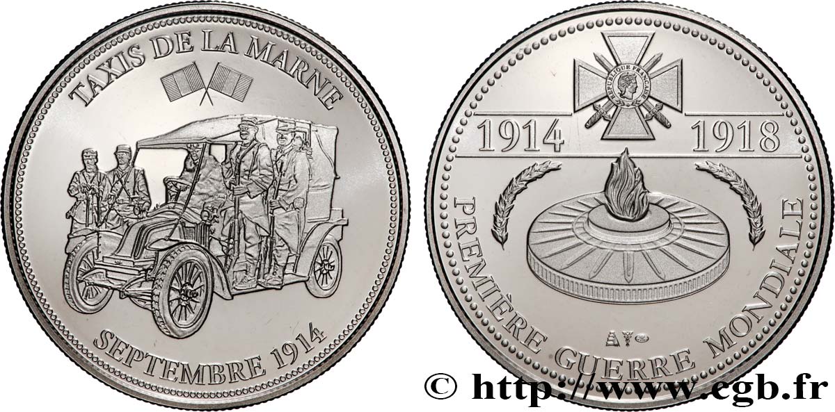 V REPUBLIC Médaille, Taxis de la Marne, Première guerre mondiale MS