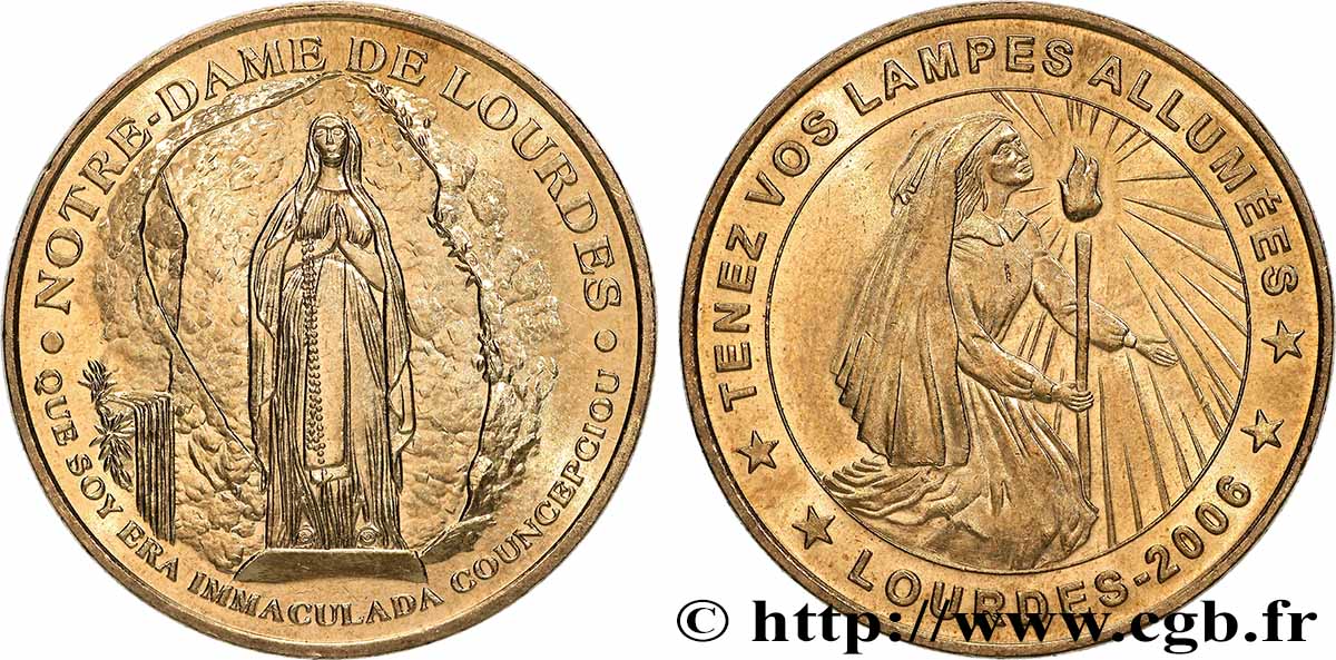 TOURISTIC MEDALS Médaille touristique, Notre Dame de Lourdes AU