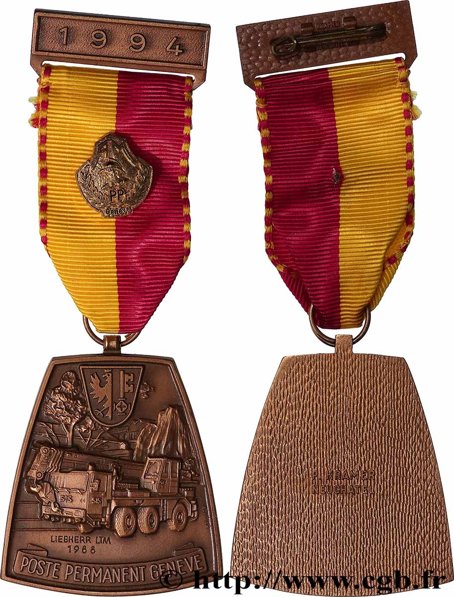 SWITZERLAND Médaille, Poste de pompier permanent  AU