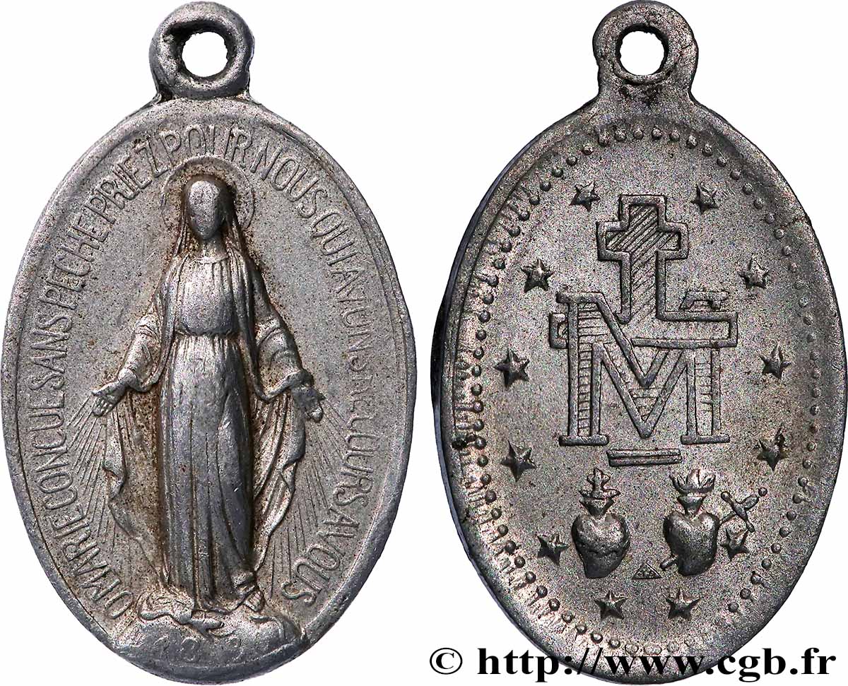MÉDAILLES RELIGIEUSES Médaille, Vierge Marie AU