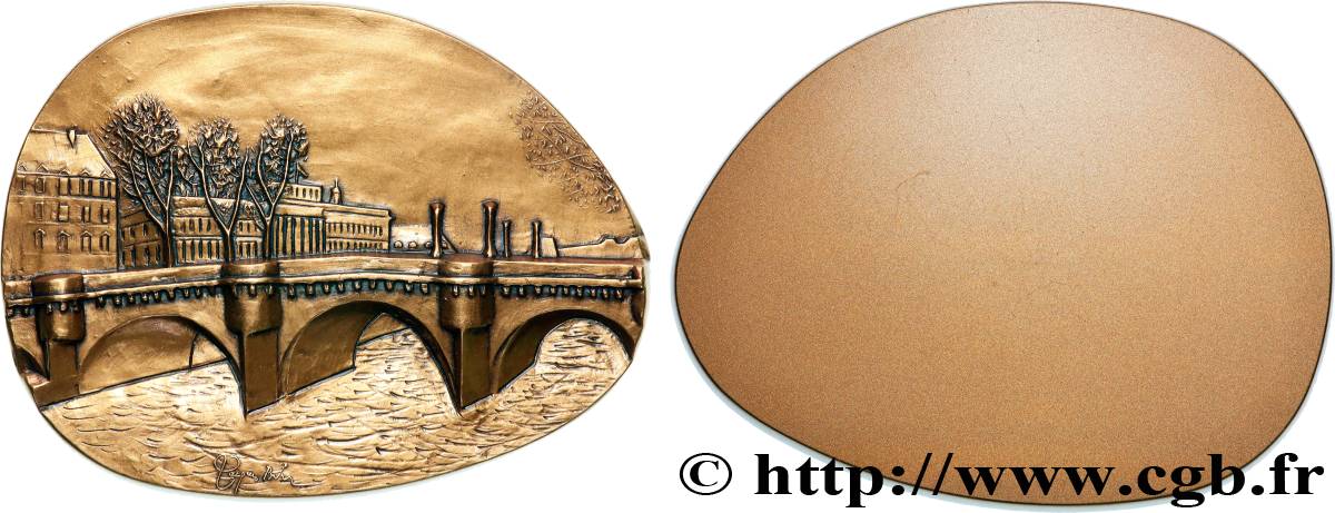 V REPUBLIC Médaille, Pont Neuf par Jacques Birr AU