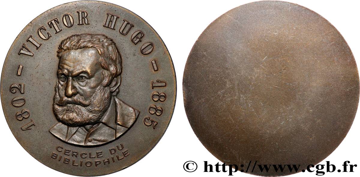 LITTÉRATURE : ÉCRIVAINS/ÉCRIVAINES - POÈTES Médaille, Victor Hugo, Cercle du bibliophile TTB