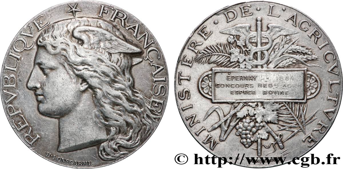 DRITTE FRANZOSISCHE REPUBLIK Médaille, Concours régional agricole, Espèce bovine SS