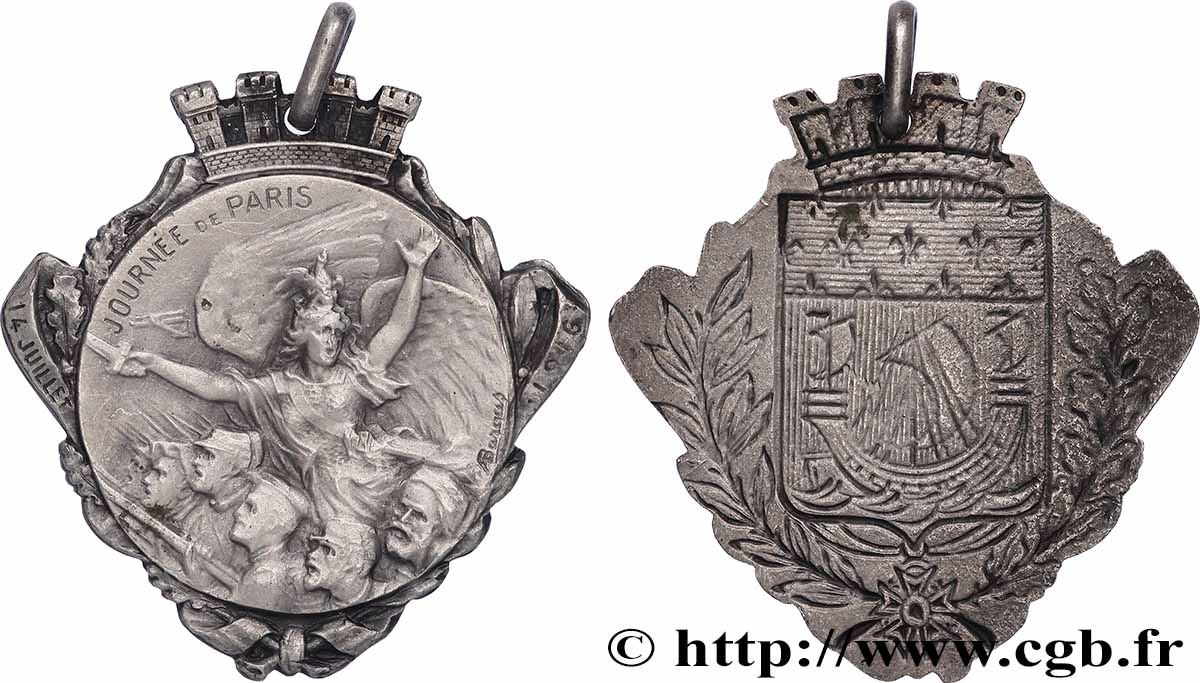 III REPUBLIC Médaille, Journée de Paris, 14 Juillet XF