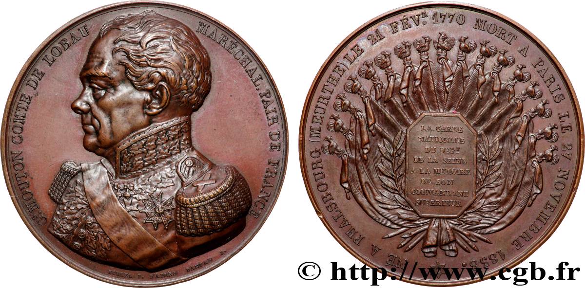 LUDWIG PHILIPP I Médaille, Général Mouton, Comte de Lobau VZ