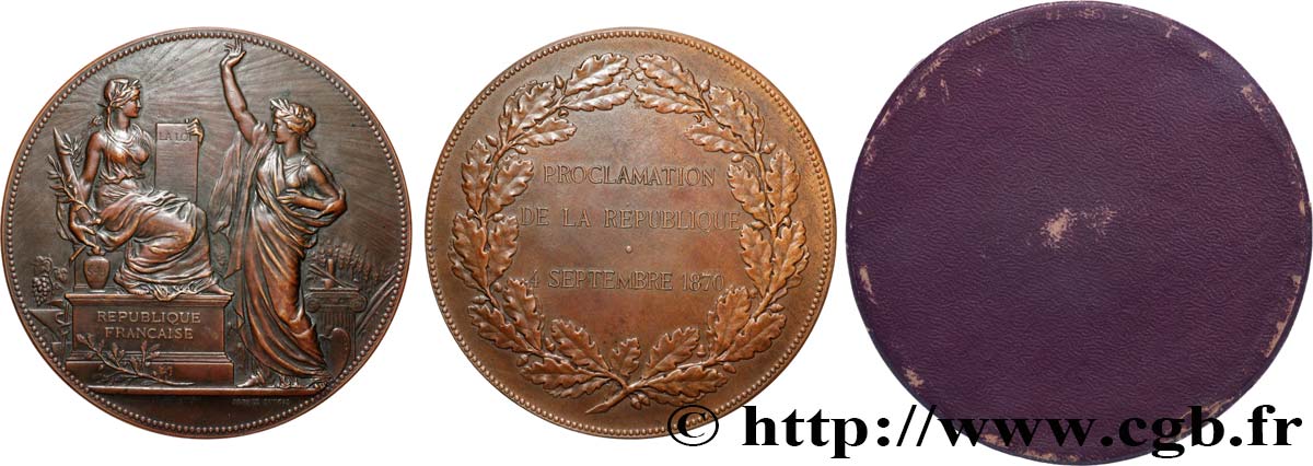 TROISIÈME RÉPUBLIQUE Médaille, Proclamation de la République SUP/TTB+