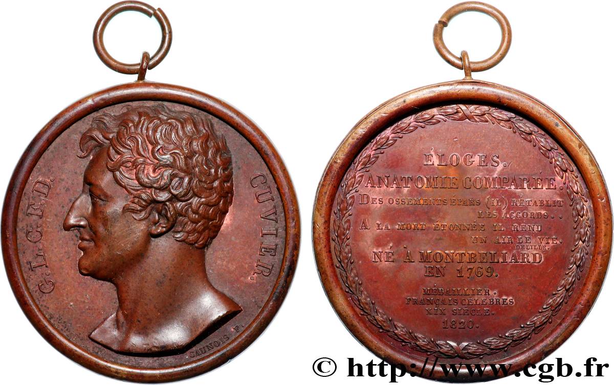 LOUIS XVIII Médaille, Georges Cuvier TTB+