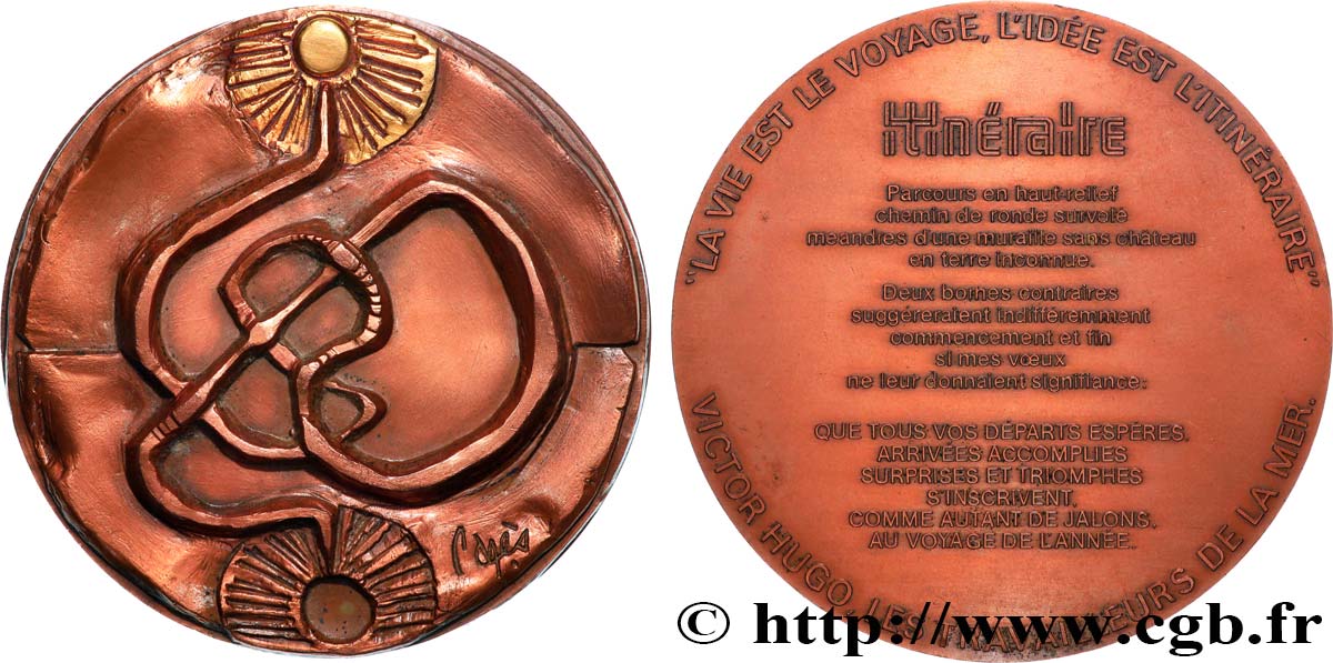 LITTÉRATURE : ÉCRIVAINS/ÉCRIVAINES - POÈTES Médaille, Itinéraire de Victor Hugo SUP