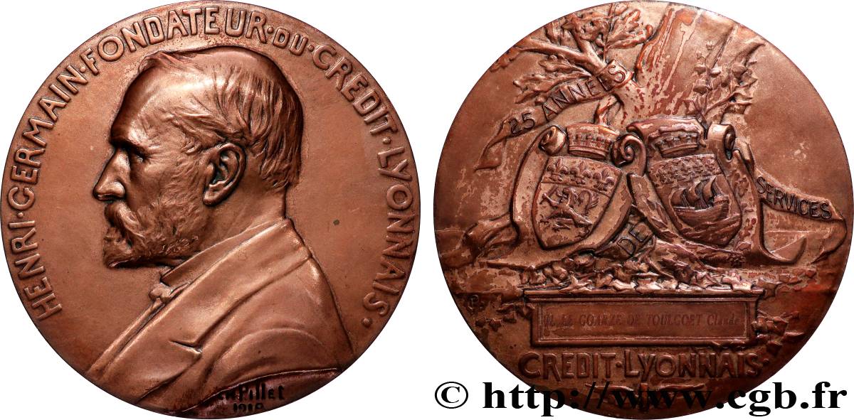 TROISIÈME RÉPUBLIQUE Médaille, Crédit Lyonnais TTB