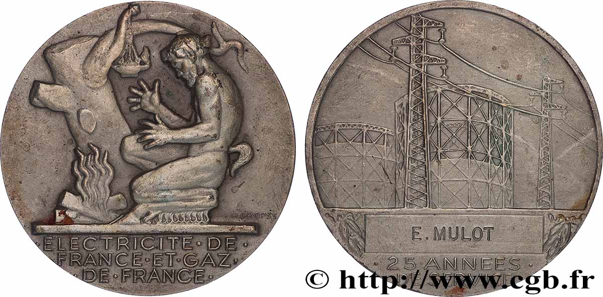 V REPUBLIC Médaille de mérite EDF / GDF, 25 années AU