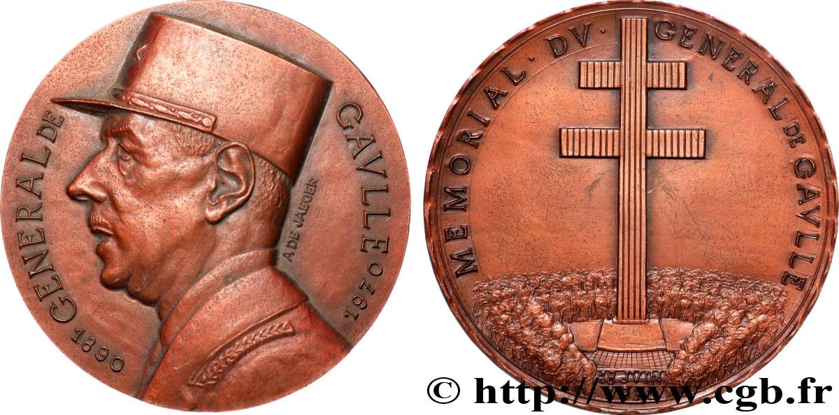 FUNFTE FRANZOSISCHE REPUBLIK Médaille, Commémoration du mémorial du Général de Gaulle SS