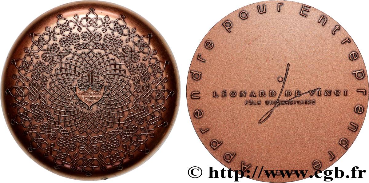 FUNFTE FRANZOSISCHE REPUBLIK Médaille, Academia Leonardi, Pôle universitaire Léonard-de-Vinci VZ