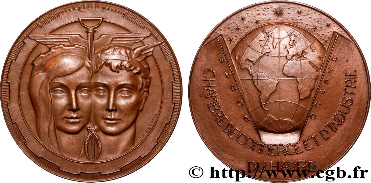 CHAMBERS OF COMMERCE Médaille, Chambre de commerce et d’industrie du Havre AU