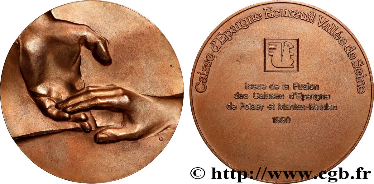CINQUIÈME RÉPUBLIQUE Médaille, Caisse d’épargne Ecureuil, Vallée de Seine TTB+