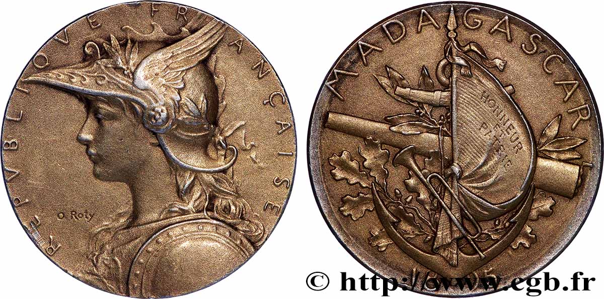 III REPUBLIC Médaille, Seconde expédition de Madagascar XF