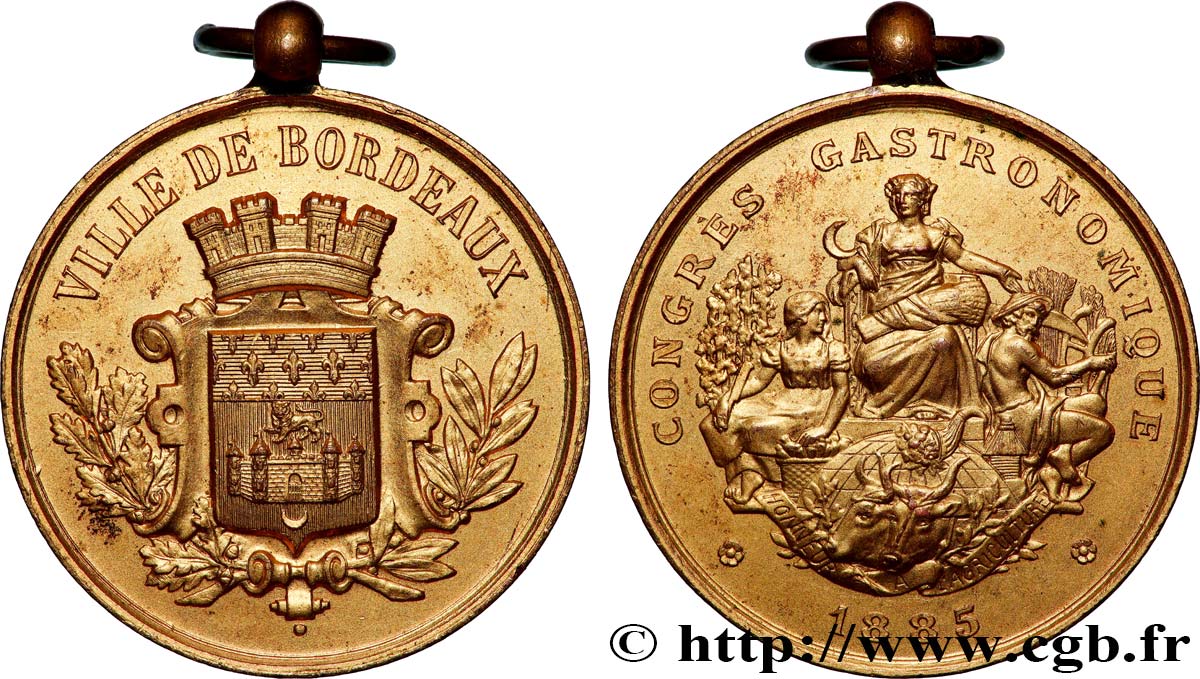 III REPUBLIC Médaille du congrès gastronomique AU