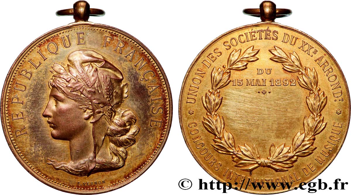 III REPUBLIC Médaille, Concours international de musique AU