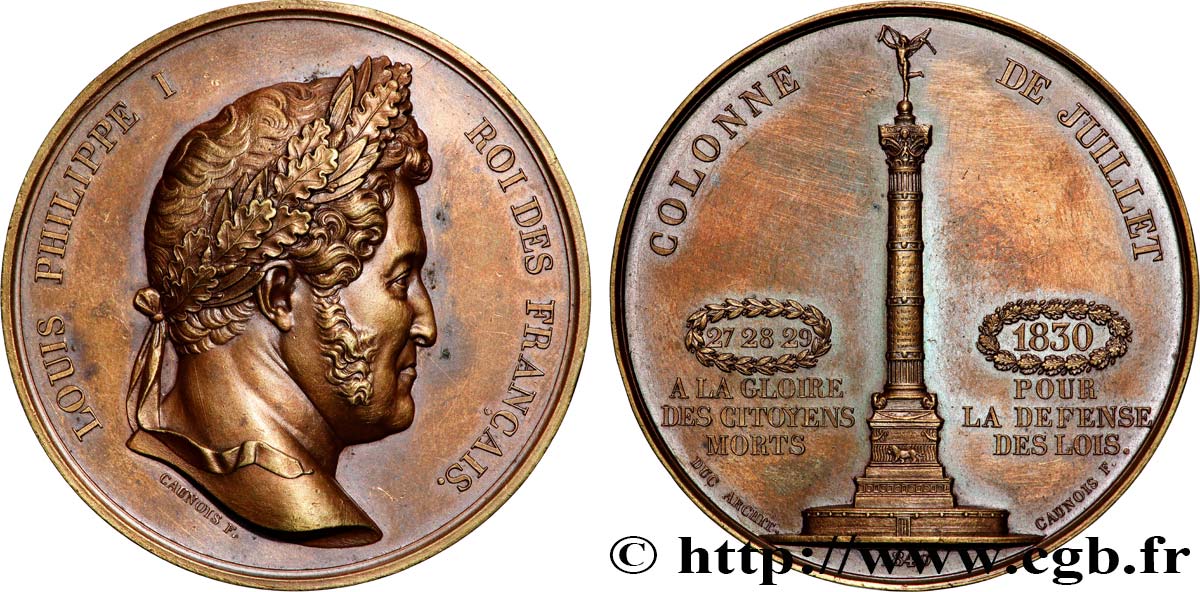 LOUIS-PHILIPPE Ier Médaille, inauguration de la colonne de Juillet (Bastille) TTB