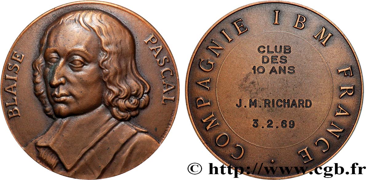 V REPUBLIC Médaille, Blaise Pascal, Compagnie IBM France AU