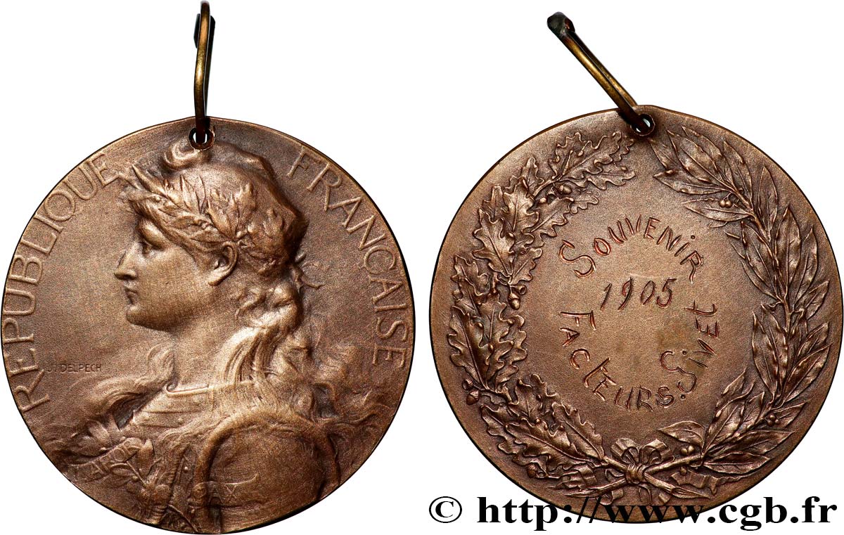 III REPUBLIC Médaille de récompense, Association amicale des hôteliers et restaurateurs du Calvados XF