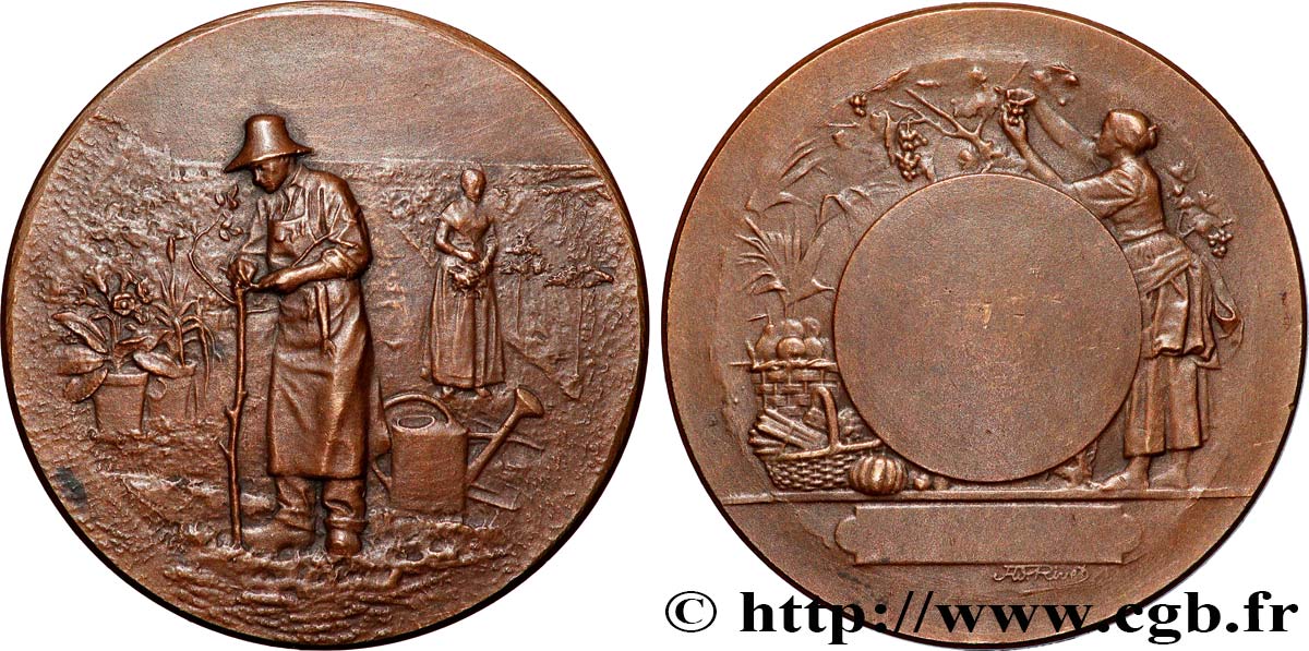 III REPUBLIC Médaille, Agriculture AU