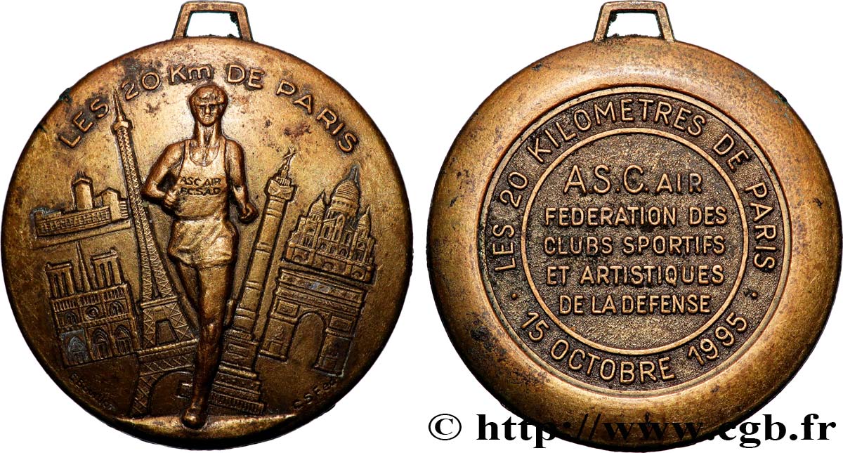 CINQUIÈME RÉPUBLIQUE Médaille, Les 20 kilomètre de Paris SUP