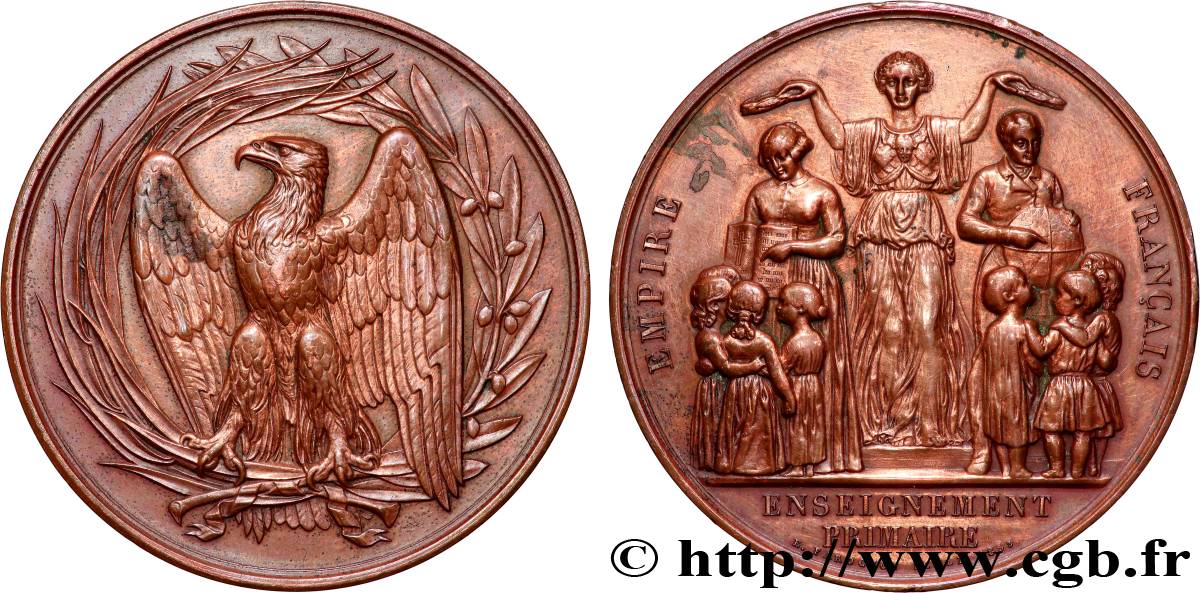 SECOND EMPIRE Médaille, Enseignement primaire TTB