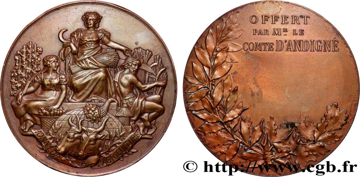 TROISIÈME RÉPUBLIQUE Médaille, Honneur à l’agriculture TTB+