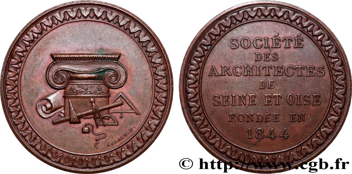 ACADÉMIES ET SOCIÉTÉS SAVANTES Médaille, Société des architectes de Seine et Oise TTB+