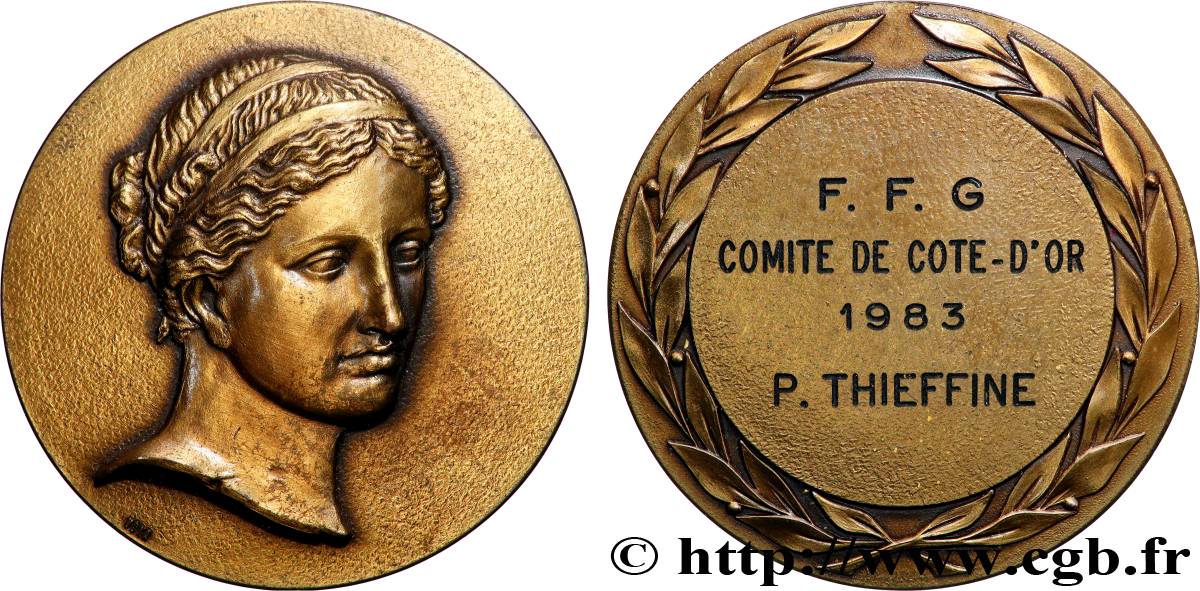 CINQUIÈME RÉPUBLIQUE Médaille, Visage antique TTB+