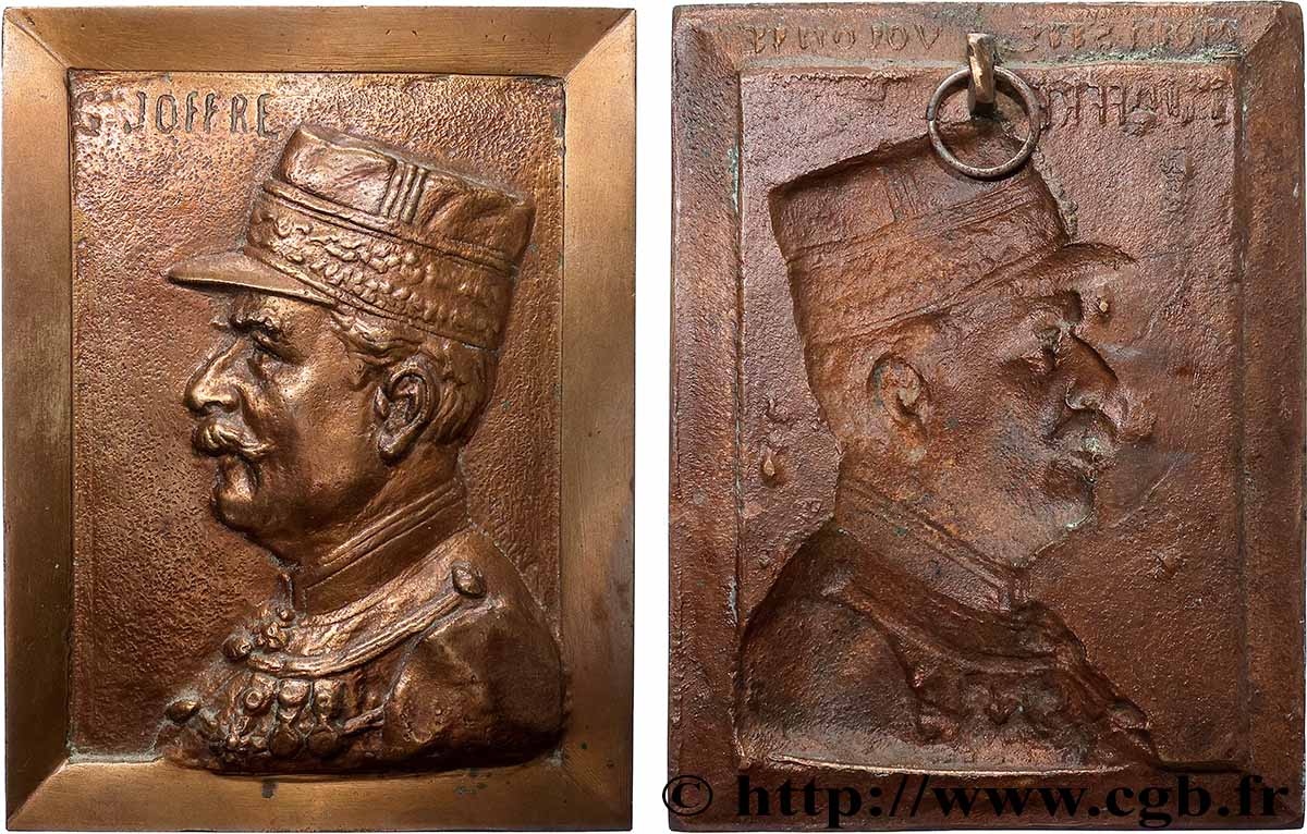 TROISIÈME RÉPUBLIQUE Plaque, Général Joffre TTB+