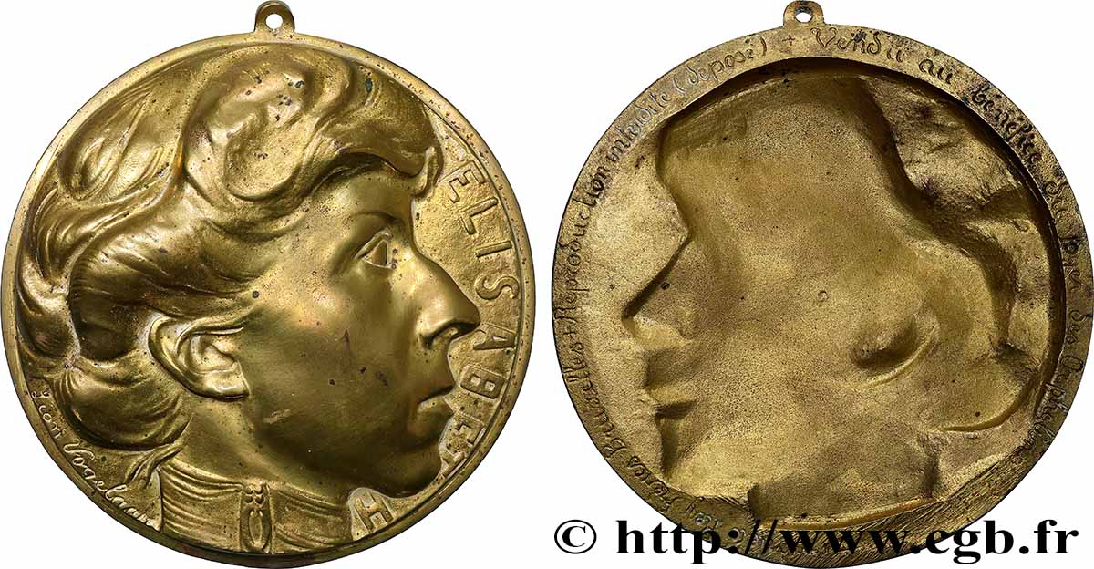 BELGIQUE - ROYAUME DE BELGIQUE - ALBERT Ier Fonte, Elisabeth par Léon Vogelaar TTB