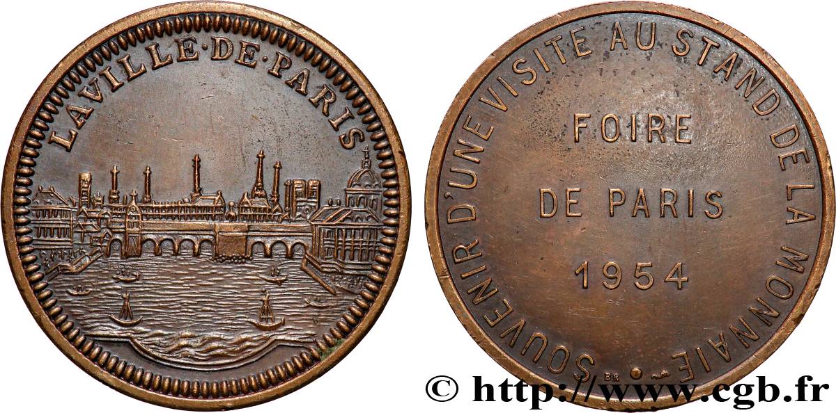 QUATRIÈME RÉPUBLIQUE Médaille, Souvenir d’une visite au stand de la Monnaie TTB+