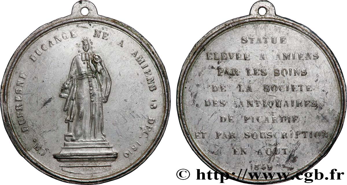 DEUXIÈME RÉPUBLIQUE Médaille, Hommage à Charles Dufresne Ducange SS