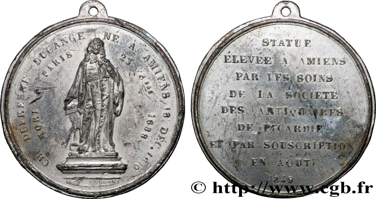 DEUXIÈME RÉPUBLIQUE Médaille, Hommage à Charles Dufresne Ducange TTB