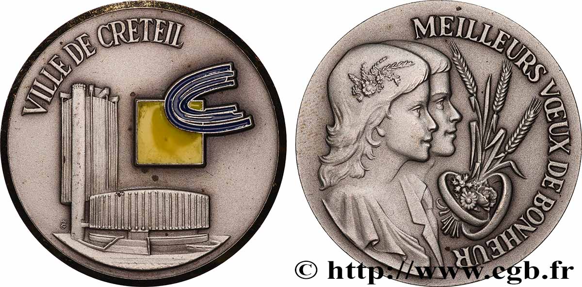 VILLES ET MAIRIES Médaille, Avec les compliments du maire et du conseil municipal fVZ