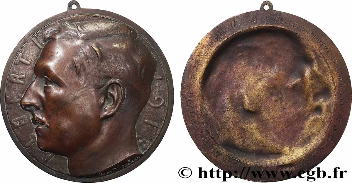 BELGIQUE - ROYAUME DE BELGIQUE - ALBERT Ier Fonte, Albert Ier par Léon Vogelaar TTB