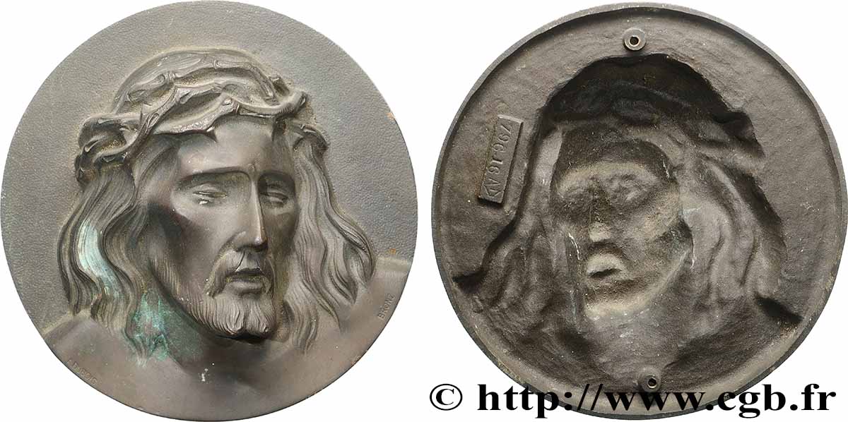 MÉDAILLES RELIGIEUSES Fonte, Visage du Christ fVZ
