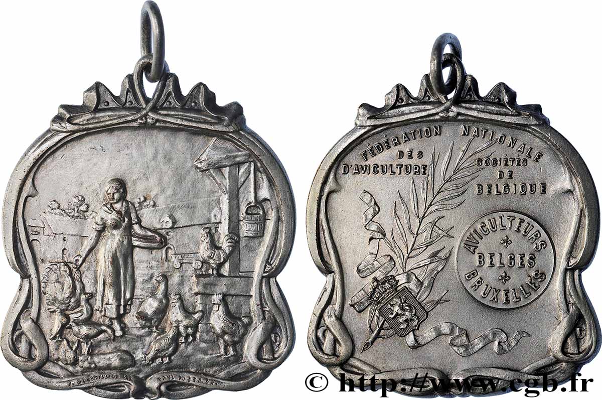 BELGIQUE - ROYAUME DE BELGIQUE - ALBERT Ier Plaquette, Fédération nationale des sociétés d’aviculture TTB+