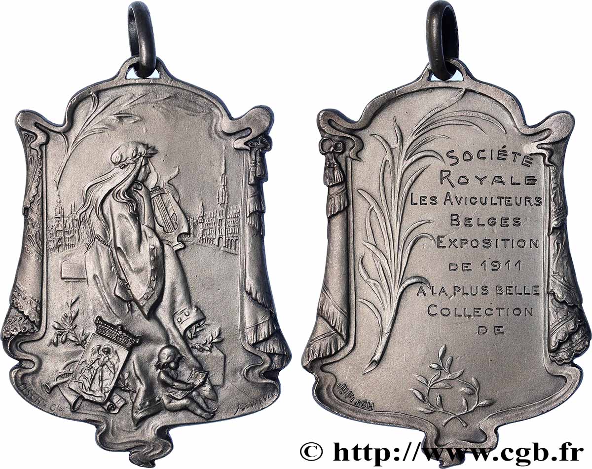 BELGIQUE - ROYAUME DE BELGIQUE - ALBERT Ier Plaquette, Société royale les aviculteurs belge TTB+