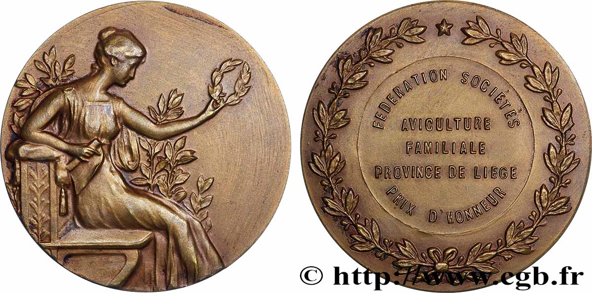 BELGIUM Médaille, Fédération sociétés aviculture familiale AU