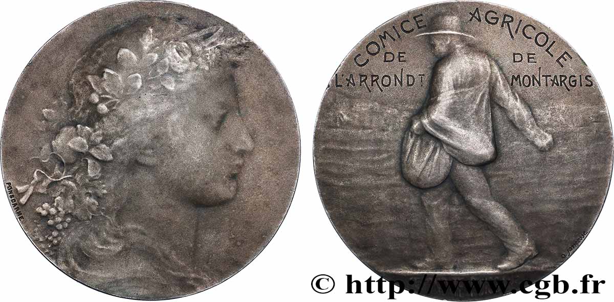 SOCIÉTÉS D&nbsp;AGRICULTURE, HORTICULTURE, PÈCHE ET CHASSE Médaille, Comice agricole SS