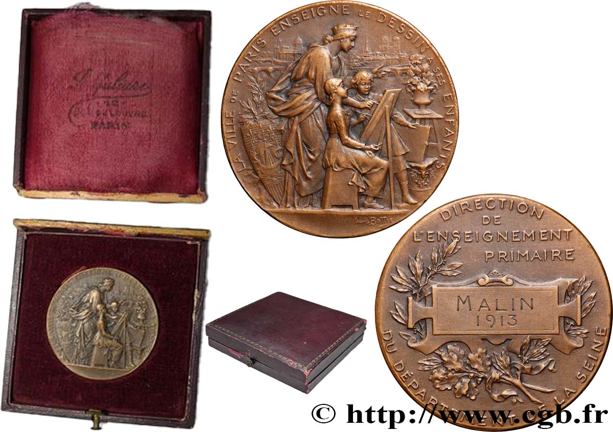 TROISIÈME RÉPUBLIQUE Médaille, Enseignement du dessin TTB+