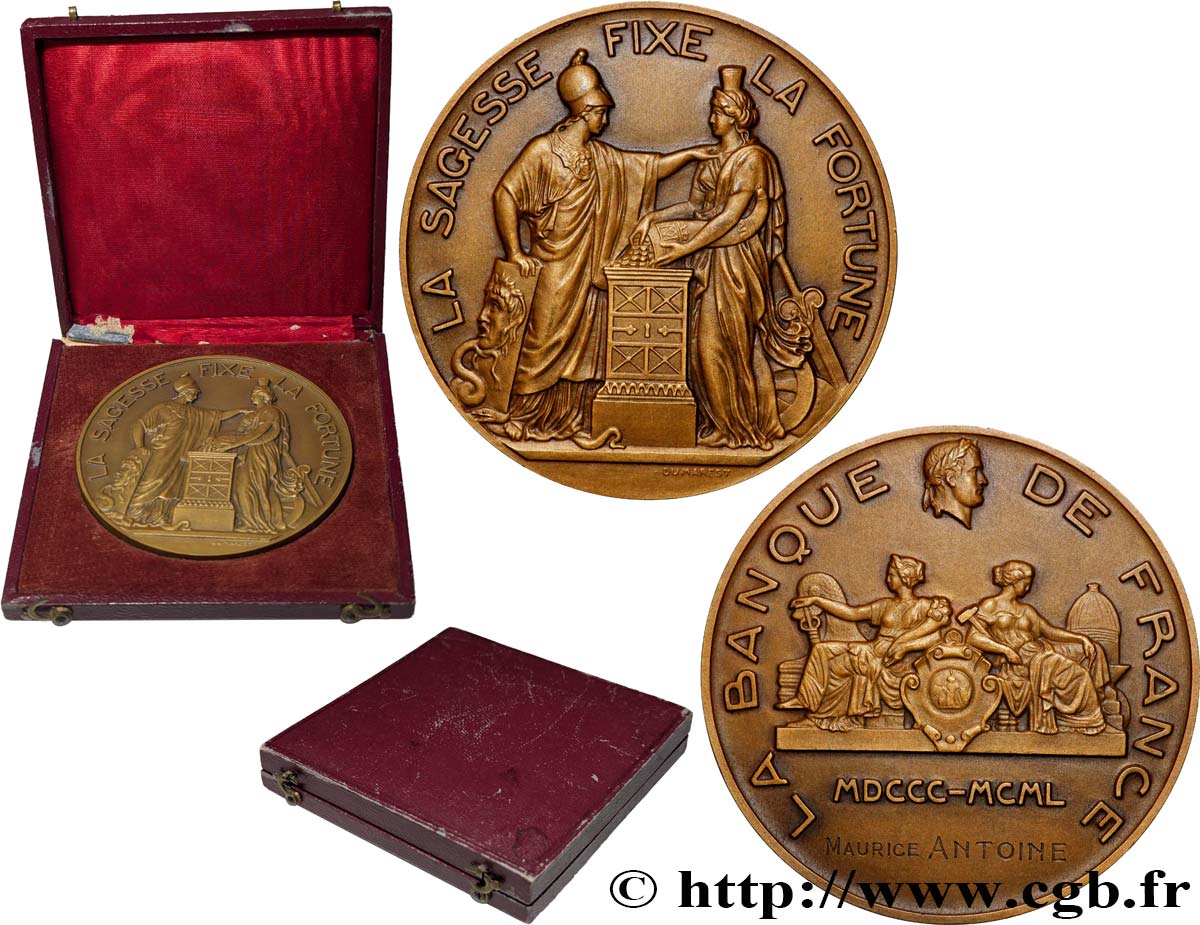 BANQUE DE FRANCE Médaille de récompense, La sagesse fixe la fortune SUP