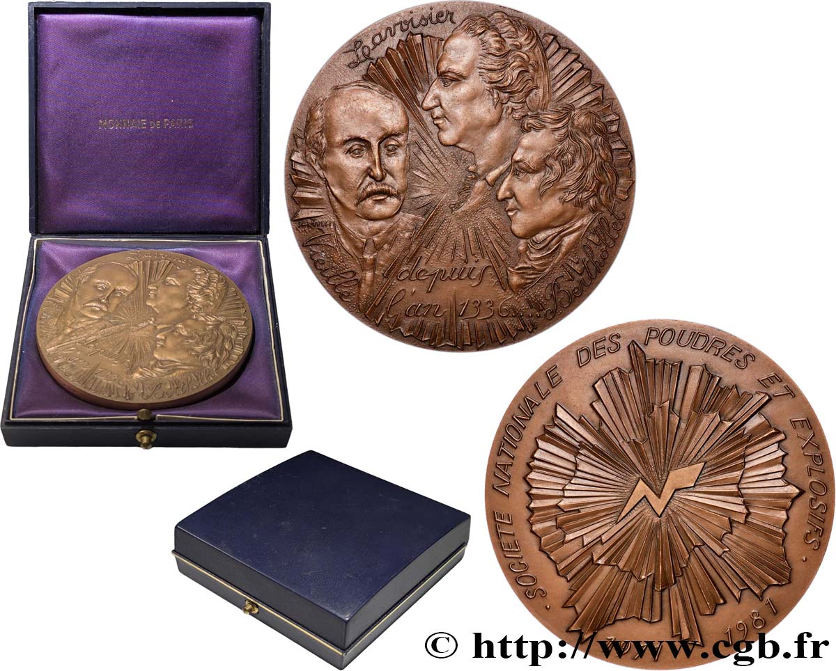 CINQUIÈME RÉPUBLIQUE Médaille, Société Nationale des poudres et explosifs SUP