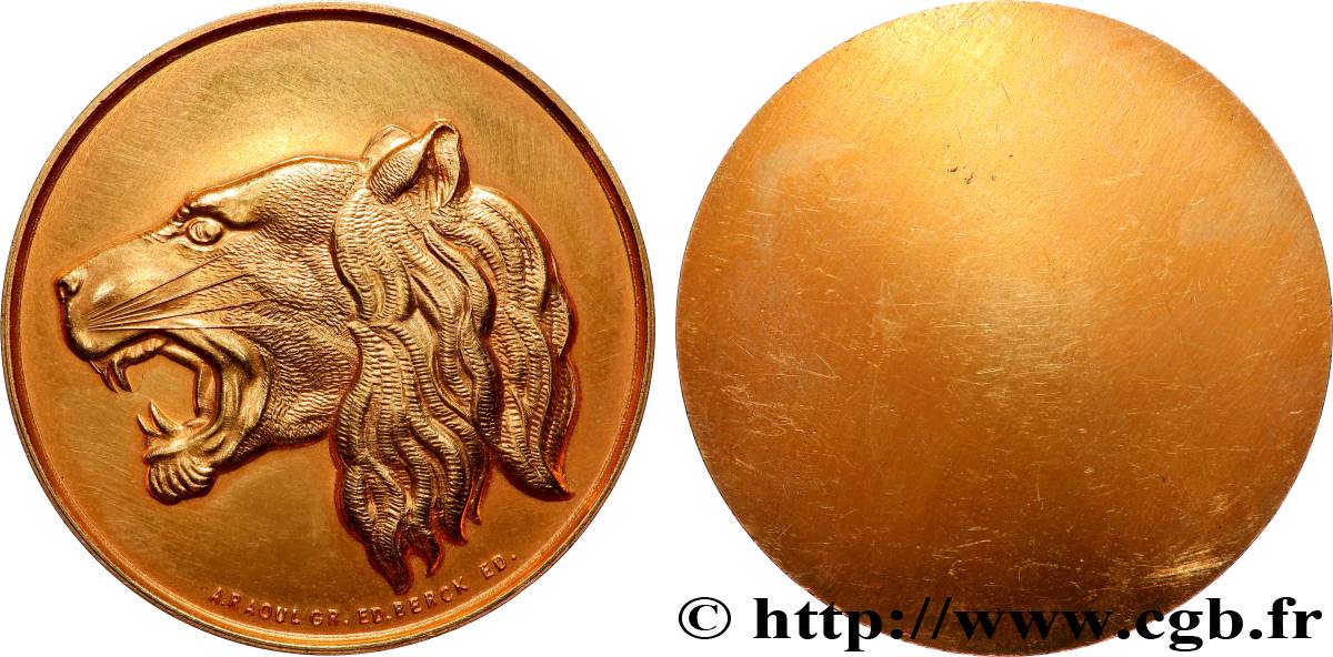 CINQUIÈME RÉPUBLIQUE Médaille, Tête de lion TTB+